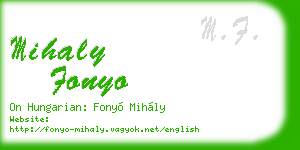 mihaly fonyo business card