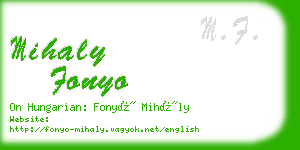 mihaly fonyo business card